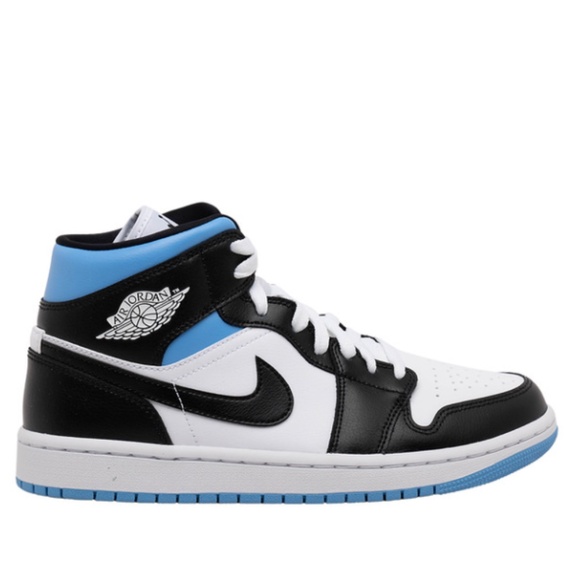 NIKE AIR JORDAN 1 RETRO HIGH OG 8.5W or 7M BLACK WHITE UNIVERSITY BLUE - Picture 1 of 5